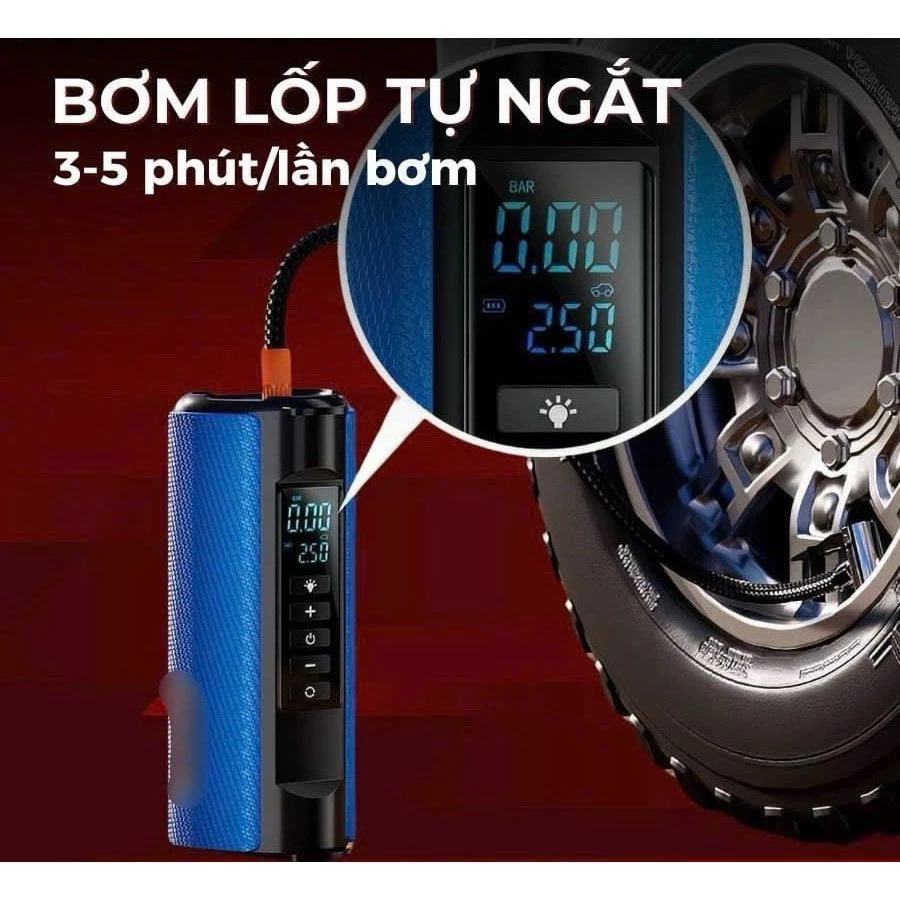 Review Bơm Lốp Kích Bình Ô Tô Wisezen 4 In 1 Tổng Hợp Bơm Kích Bình Sạc Dự Phòng Đèn Chiếu Sáng