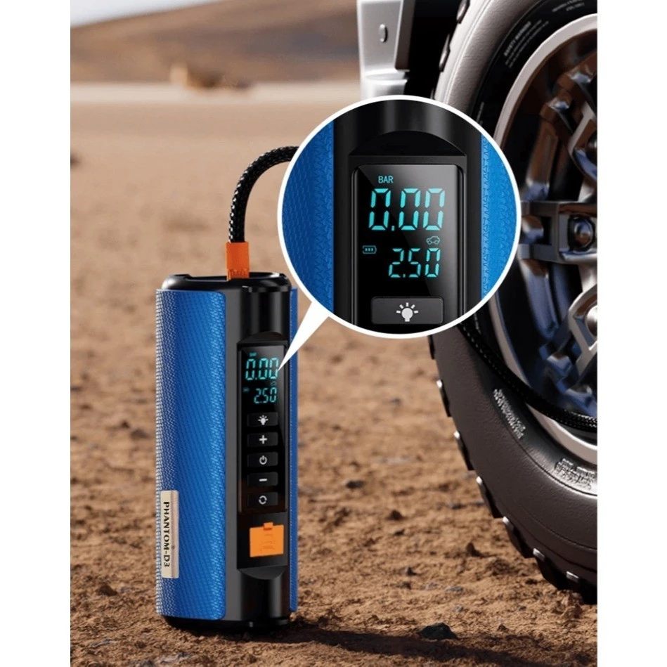 Review Bơm Lốp Kích Bình Ô Tô Wisezen 4 In 1 Tổng Hợp Bơm Kích Bình Sạc Dự Phòng Đèn Chiếu Sáng