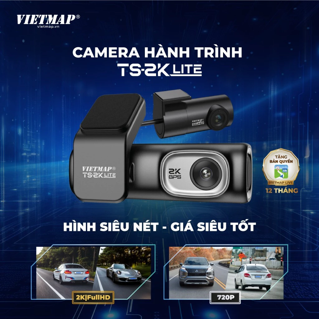 Review Camera hành trình VIETMAP TS-2K Lite – Ghi hình 2K, có GPS, tặng Vietmap Live 1 năm