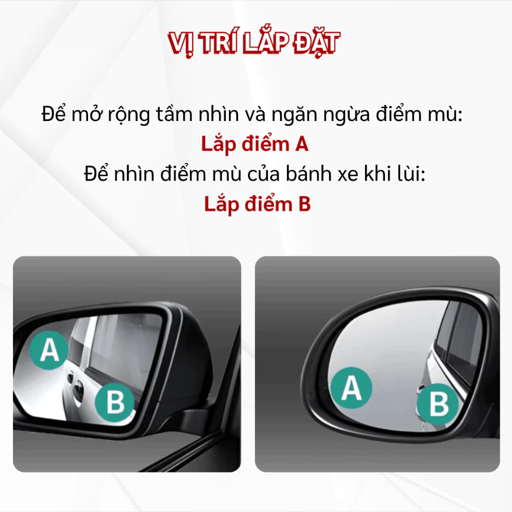 Review bộ 2 gương cầu lồi hít kính chiếu hậu ô tô Xchat – xóa điểm mù, lái xe an toàn